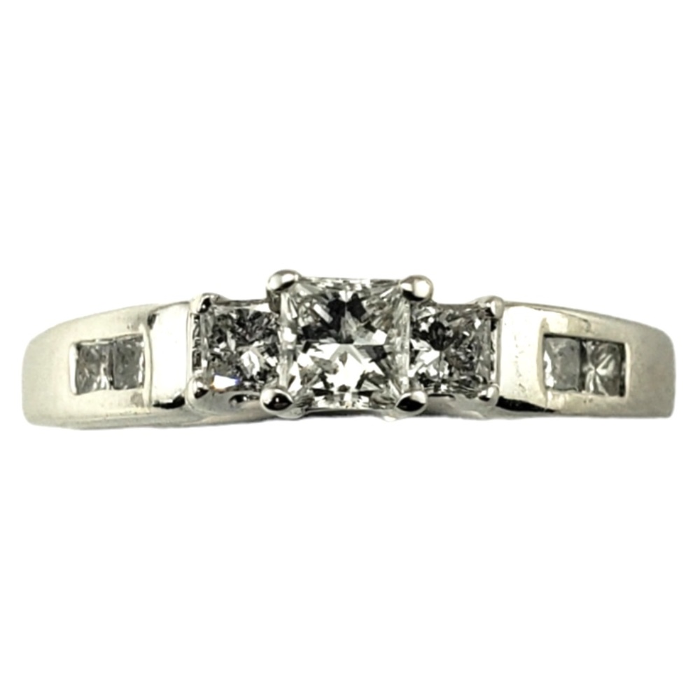 Vintage 14 Karat White Gold Princess Cut Diamond Engagement  #13119
